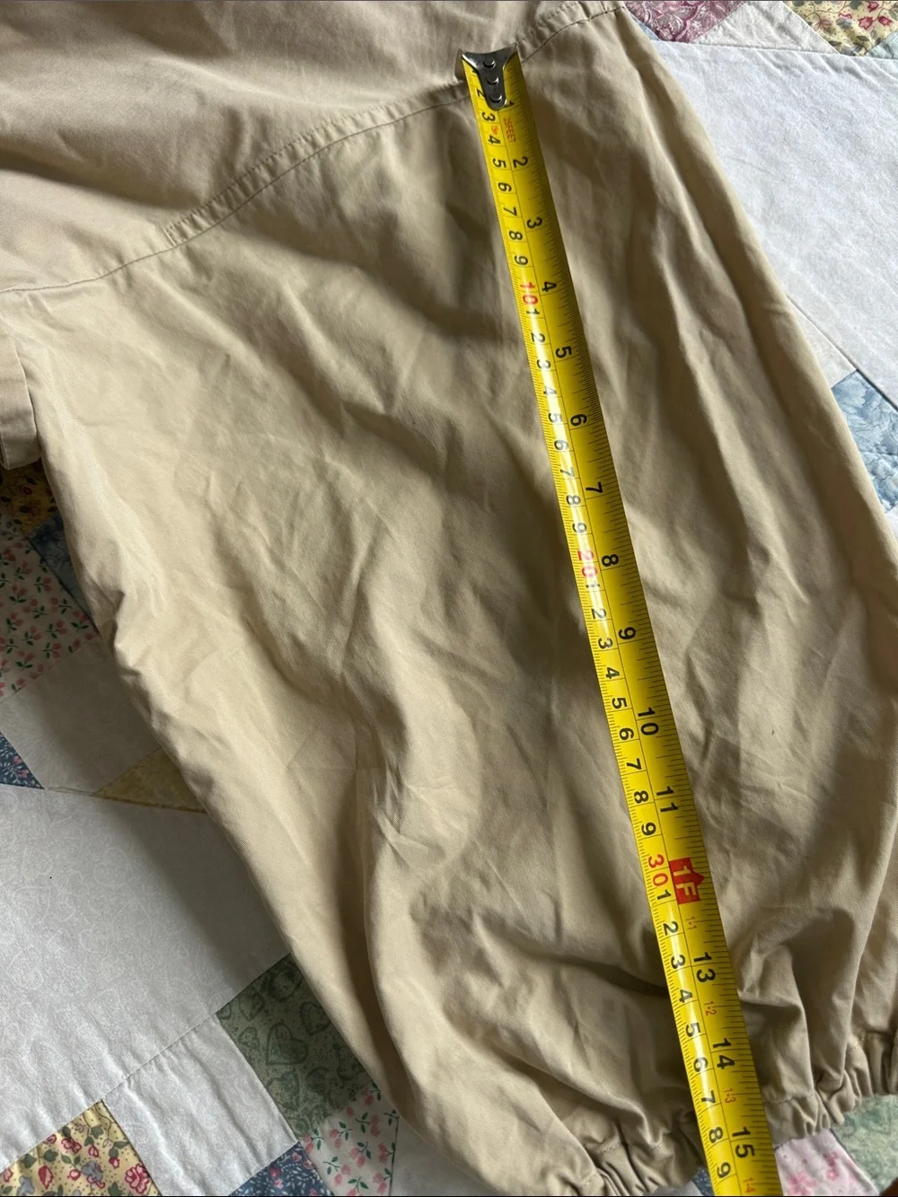 X—COS Beige Tie-Waist Midi Dress with Subtle Puff Sleeve Size M-L - Picture 16 of 16